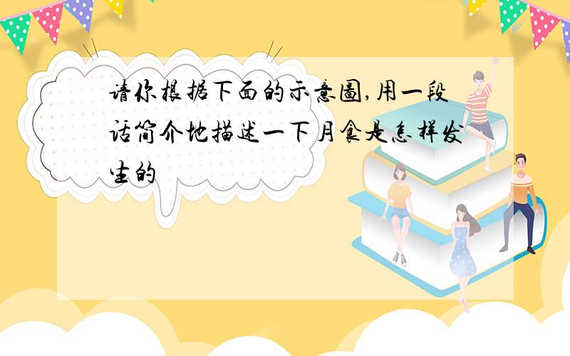 请你根据下面的示意图,用一段话简介地描述一下月食是怎样发生的