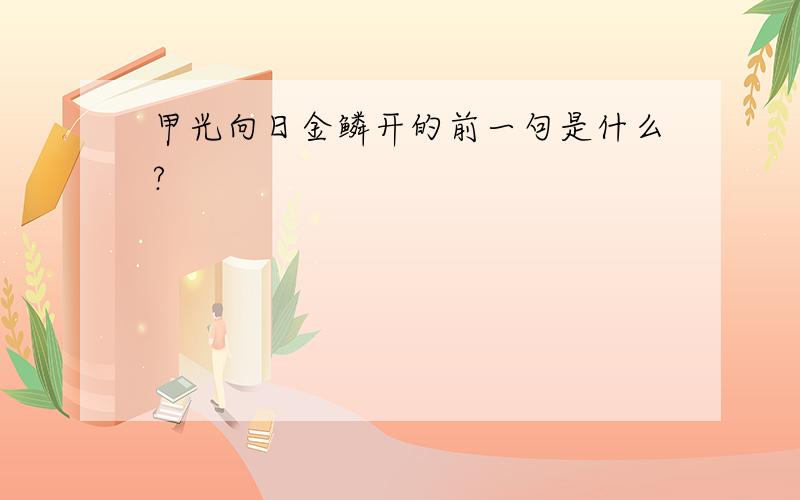 甲光向日金鳞开的前一句是什么?