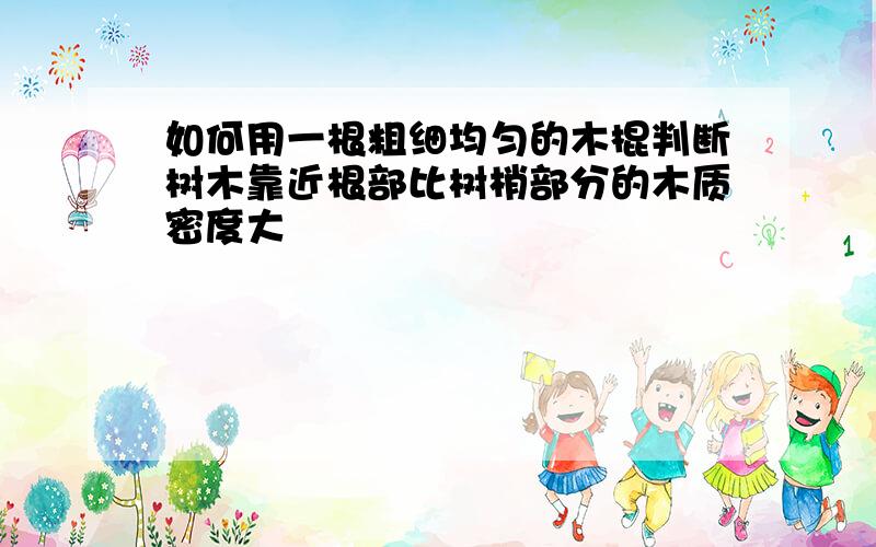 如何用一根粗细均匀的木棍判断树木靠近根部比树梢部分的木质密度大