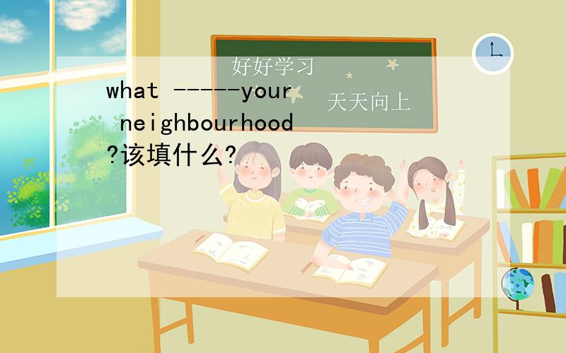 what -----your neighbourhood?该填什么?