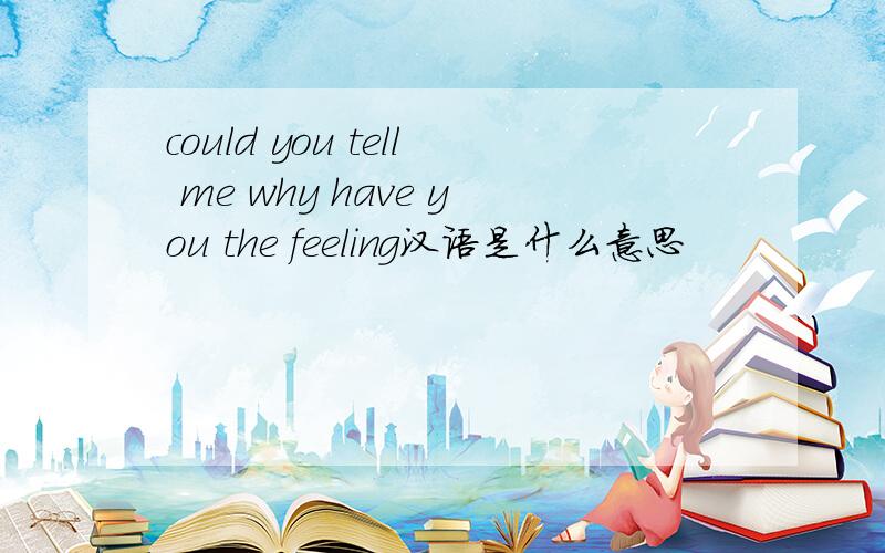 could you tell me why have you the feeling汉语是什么意思
