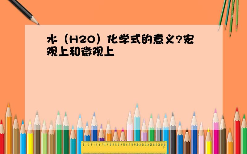 水（H2O）化学式的意义?宏观上和微观上