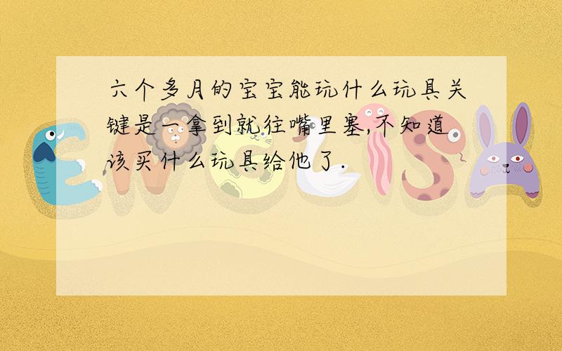 六个多月的宝宝能玩什么玩具关键是一拿到就往嘴里塞,不知道该买什么玩具给他了.