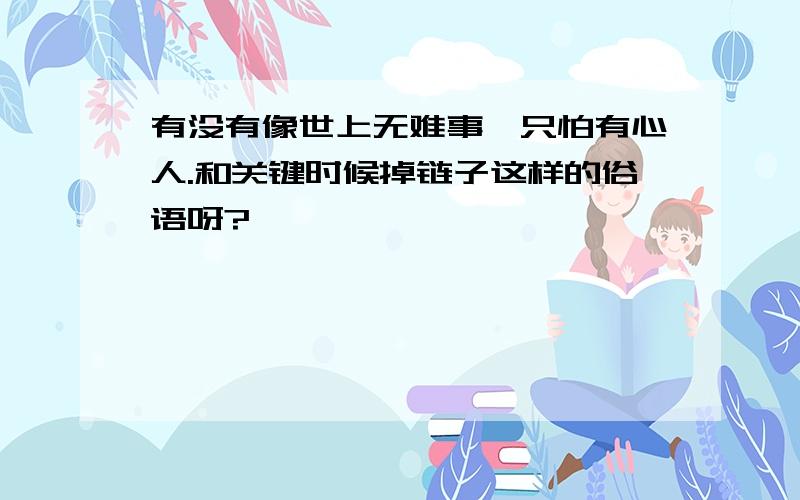 有没有像世上无难事,只怕有心人.和关键时候掉链子这样的俗语呀?