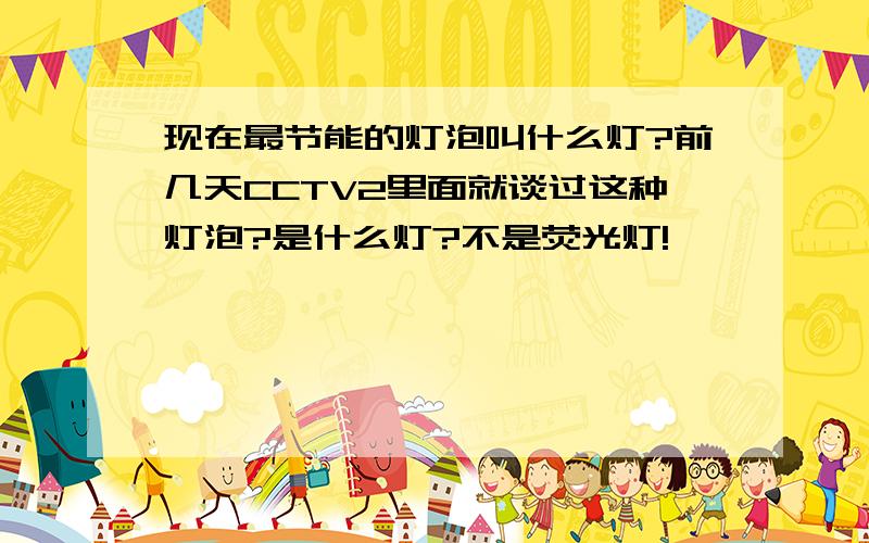 现在最节能的灯泡叫什么灯?前几天CCTV2里面就谈过这种灯泡?是什么灯?不是荧光灯!