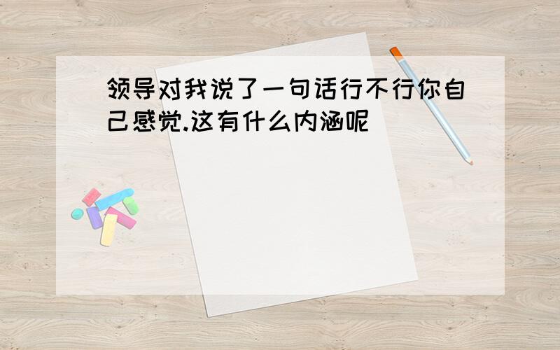 领导对我说了一句话行不行你自己感觉.这有什么内涵呢