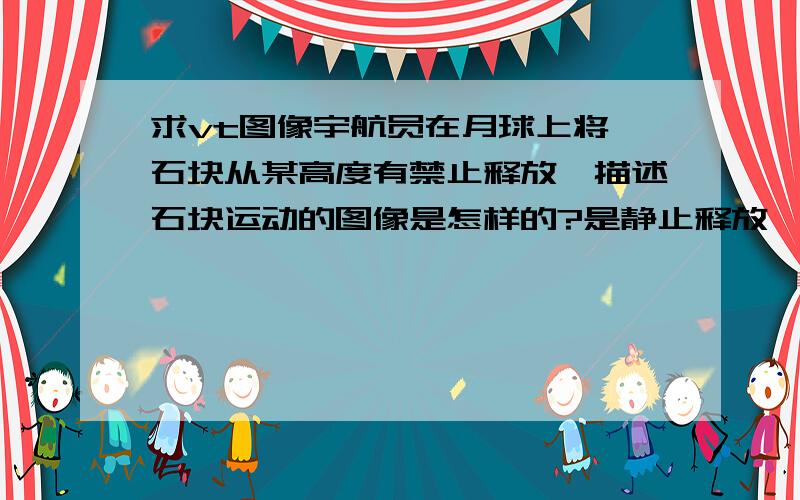 求vt图像宇航员在月球上将一石块从某高度有禁止释放,描述石块运动的图像是怎样的?是静止释放