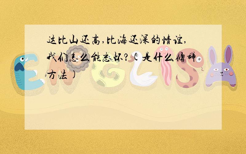 这比山还高,比海还深的情谊,我们怎么能忘怀?(是什么修辞方法)