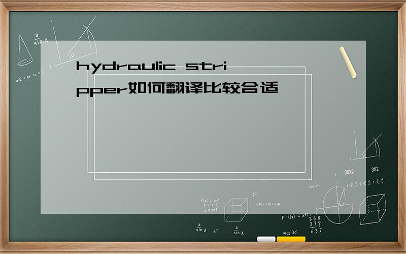 hydraulic stripper如何翻译比较合适