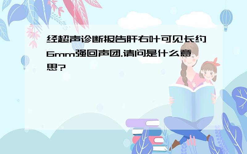 经超声诊断报告肝右叶可见长约6mm强回声团.请问是什么意思?