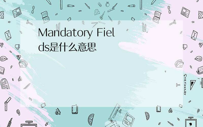 Mandatory Fields是什么意思