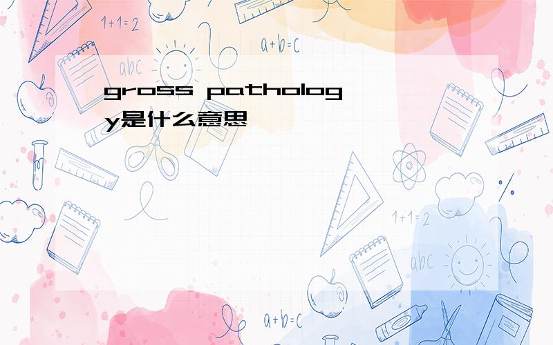 gross pathology是什么意思