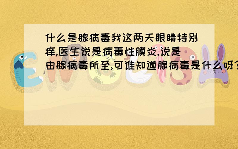 什么是腺病毒我这两天眼睛特别痒,医生说是病毒性膜炎,说是由腺病毒所至,可谁知道腺病毒是什么呀?