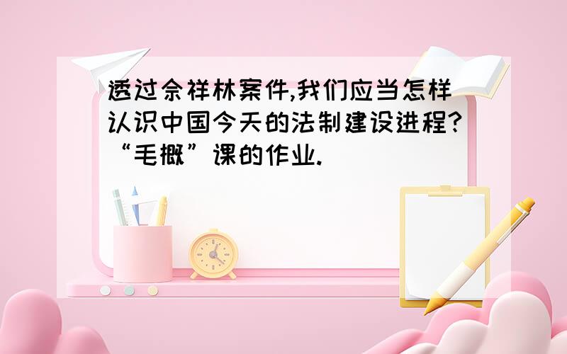 透过佘祥林案件,我们应当怎样认识中国今天的法制建设进程?“毛概”课的作业.