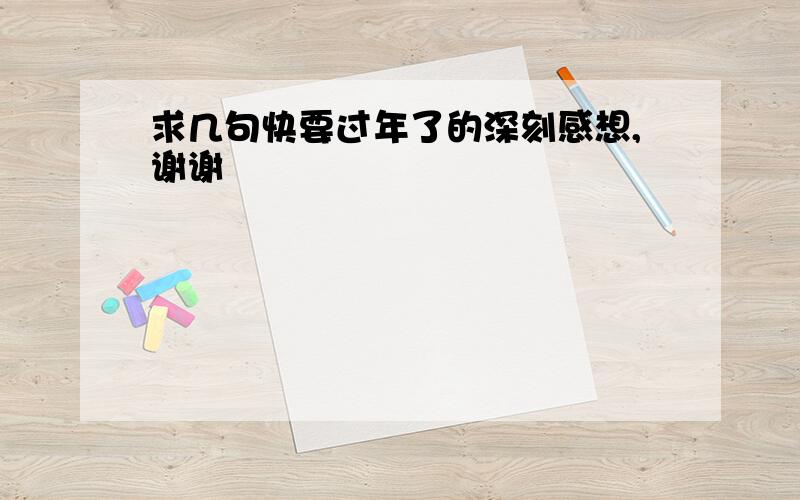 求几句快要过年了的深刻感想,谢谢