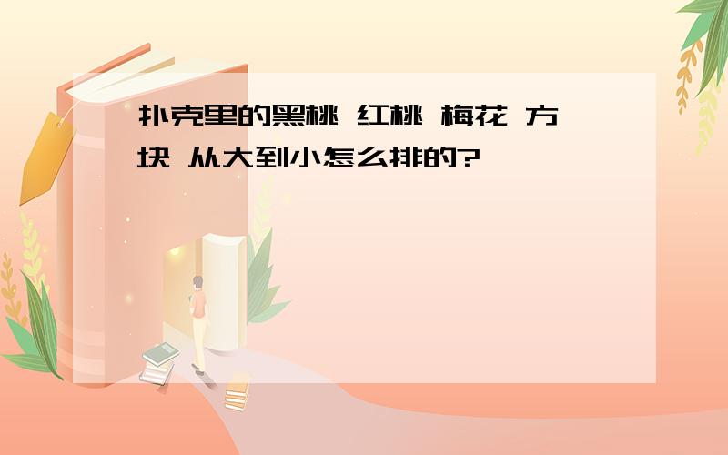 扑克里的黑桃 红桃 梅花 方块 从大到小怎么排的?