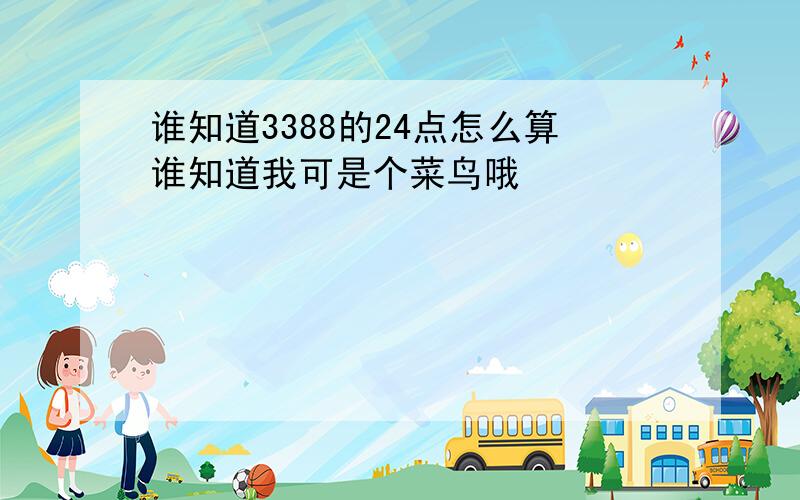 谁知道3388的24点怎么算谁知道我可是个菜鸟哦