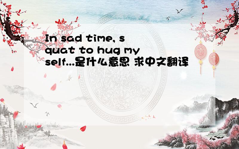 In sad time, squat to hug myself...是什么意思 求中文翻译