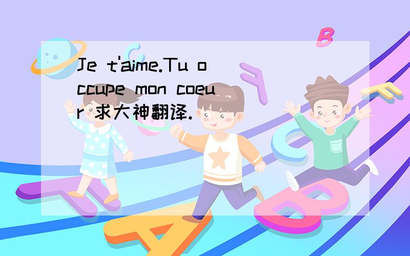 Je t'aime.Tu occupe mon coeur 求大神翻译.