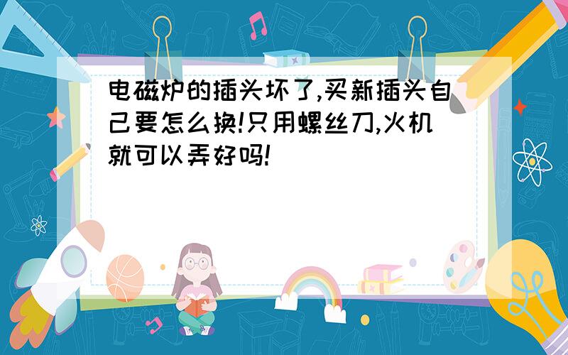 电磁炉的插头坏了,买新插头自己要怎么换!只用螺丝刀,火机就可以弄好吗!