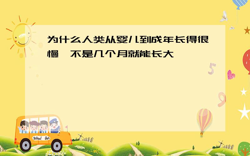 为什么人类从婴儿到成年长得很慢,不是几个月就能长大,