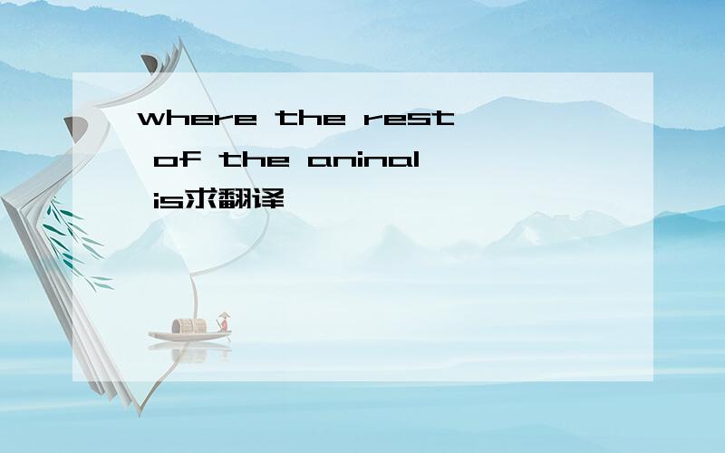 where the rest of the aninal is求翻译