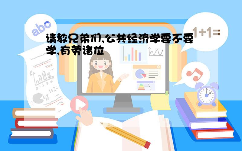 请教兄弟们,公共经济学要不要学,有劳诸位