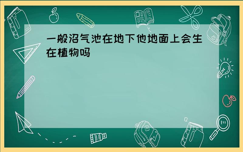 一般沼气池在地下他地面上会生在植物吗