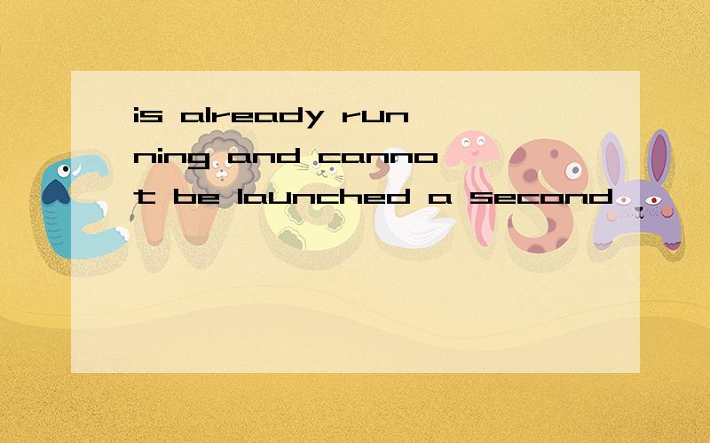 is already running and cannot be launched a second