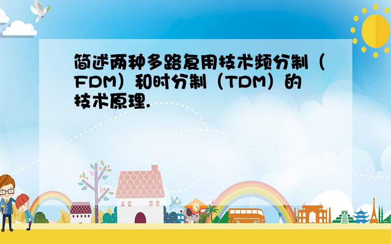 简述两种多路复用技术频分制（FDM）和时分制（TDM）的技术原理.