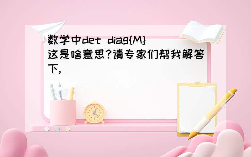 数学中det diag{M}这是啥意思?请专家们帮我解答下,