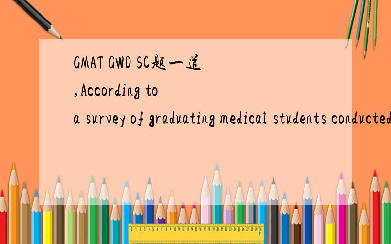 GMAT GWD SC题一道,According to a survey of graduating medical students conducted by the Association of American Medical Colleges,_________________in socioeconomically deprived areas.a.minority graduates are nearly four times more likely than are o