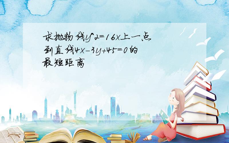 求抛物线y^2=16x上一点到直线4x-3y+45=0的最短距离