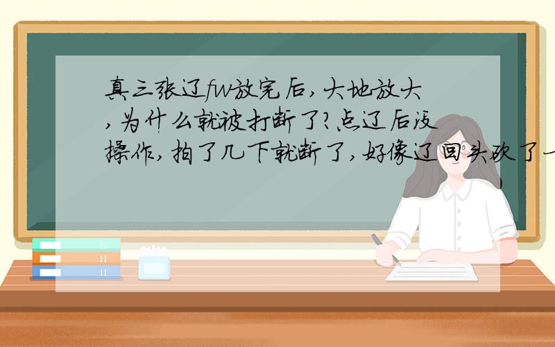 真三张辽fw放完后,大地放大,为什么就被打断了?点辽后没操作,拍了几下就断了,好像辽回头砍了一下