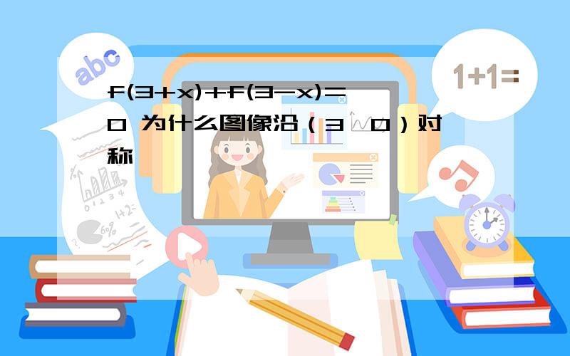 f(3+x)+f(3-x)=0 为什么图像沿（3,0）对称