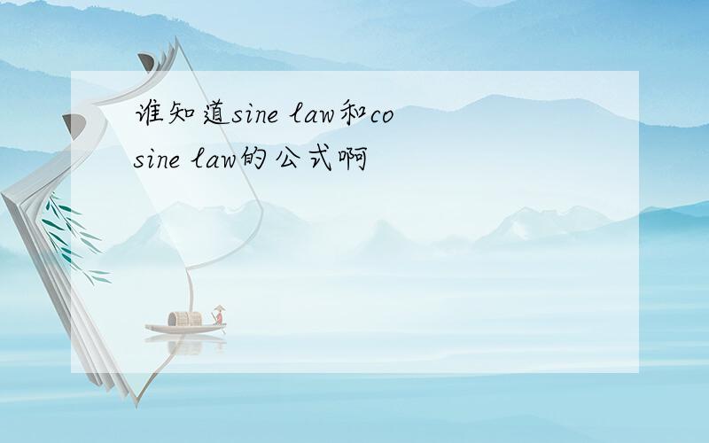 谁知道sine law和cosine law的公式啊