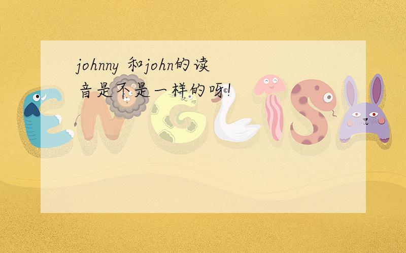 johnny 和john的读音是不是一样的呀!