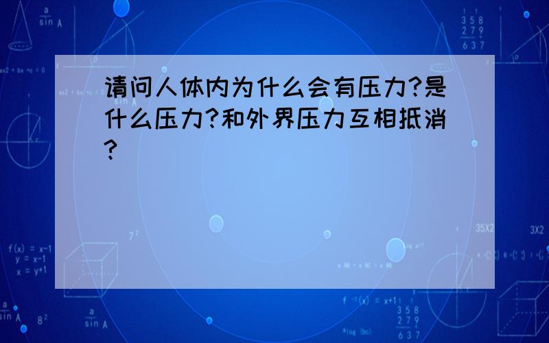 请问人体内为什么会有压力?是什么压力?和外界压力互相抵消?