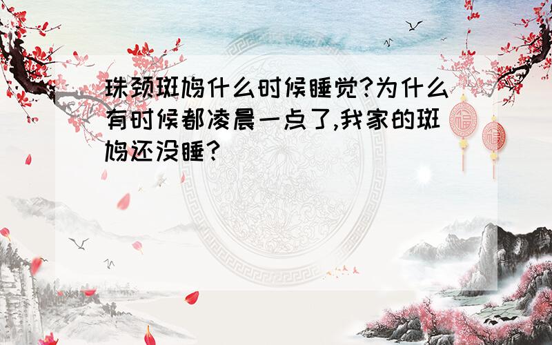 珠颈斑鸠什么时候睡觉?为什么有时候都凌晨一点了,我家的斑鸠还没睡?