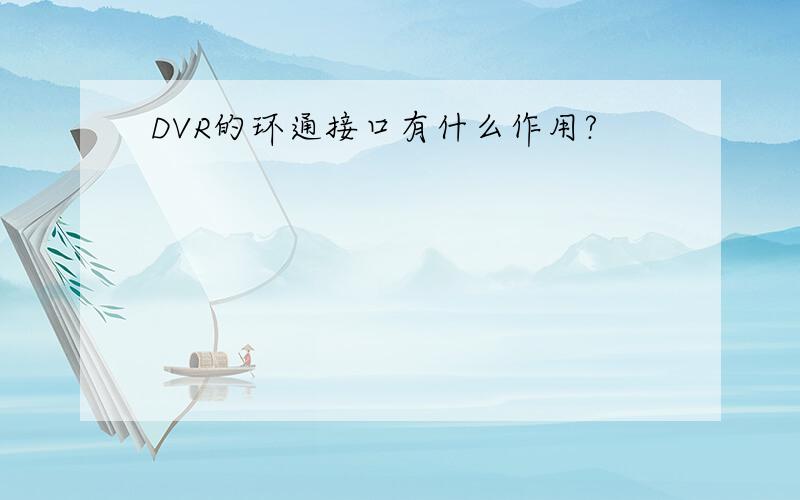 DVR的环通接口有什么作用?