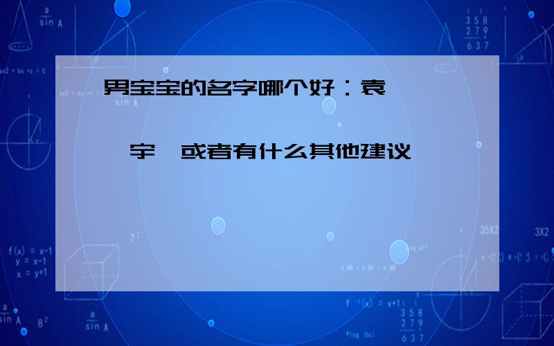 男宝宝的名字哪个好：袁昊煜 ,昊喆,昊晟 ,煜宸,煜喆,昊宇,或者有什么其他建议,