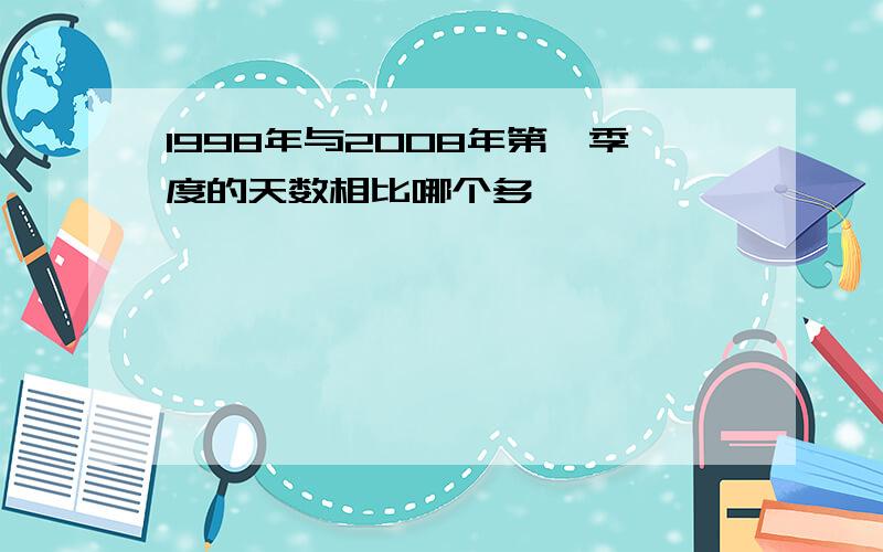 1998年与2008年第一季度的天数相比哪个多