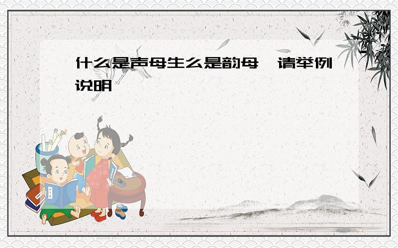 什么是声母生么是韵母,请举例说明