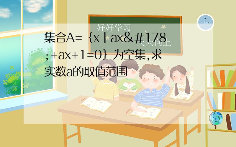 集合A=｛x|ax²+ax+1=0｝为空集,求实数a的取值范围