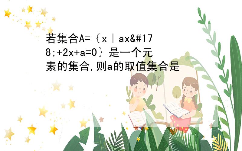 若集合A=｛x｜ax²+2x+a=0｝是一个元素的集合,则a的取值集合是