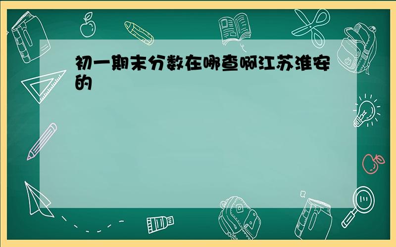 初一期末分数在哪查啊江苏淮安的