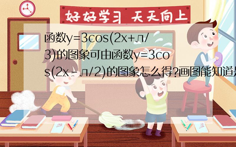 函数y=3cos(2x+л/3)的图象可由函数y=3cos(2x-л/2)的图象怎么得?画图能知道是向左平移5л/12个单位得到,但在考试的时候很费时,有没有比较简便的方法求得?