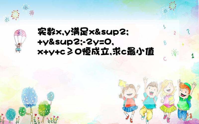 实数x,y满足x²+y²-2y=0,x+y+c≥0恒成立,求c最小值