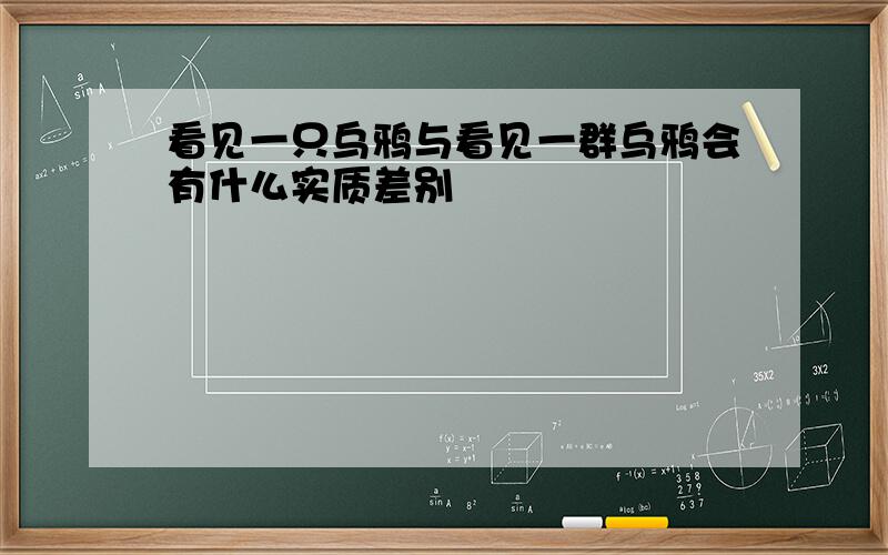 看见一只乌鸦与看见一群乌鸦会有什么实质差别