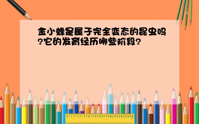 金小蜂是属于完全变态的昆虫吗?它的发育经历哪些阶段?